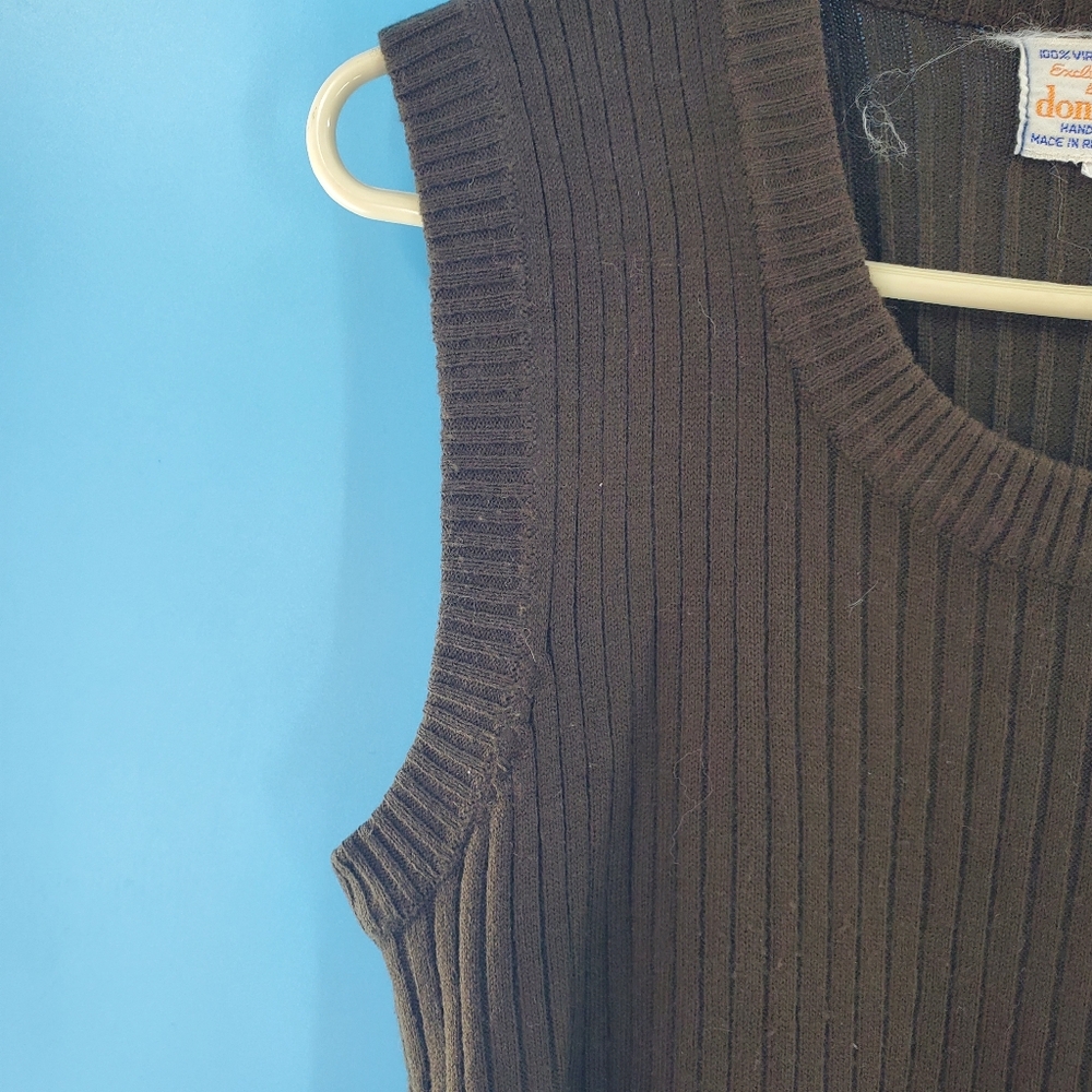 Vintage 70s brown sweater vest S/M - Picture 6 of 11